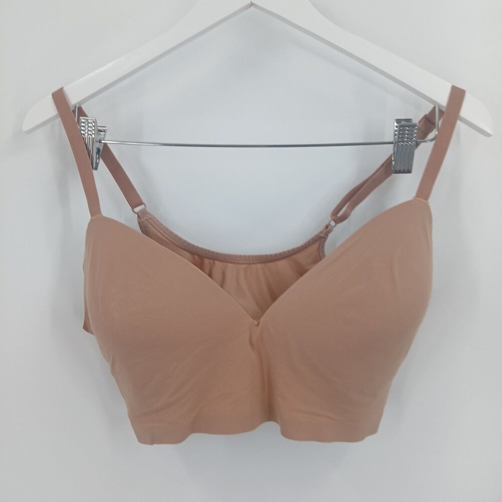 True wireless pullover bra in a neutral beige tan nude womens size XL comfort